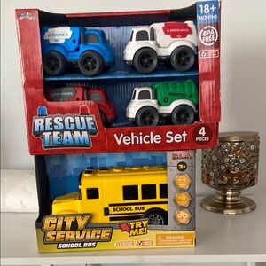 Rescue Team Vehicle Set - Blue, Red, Green, White